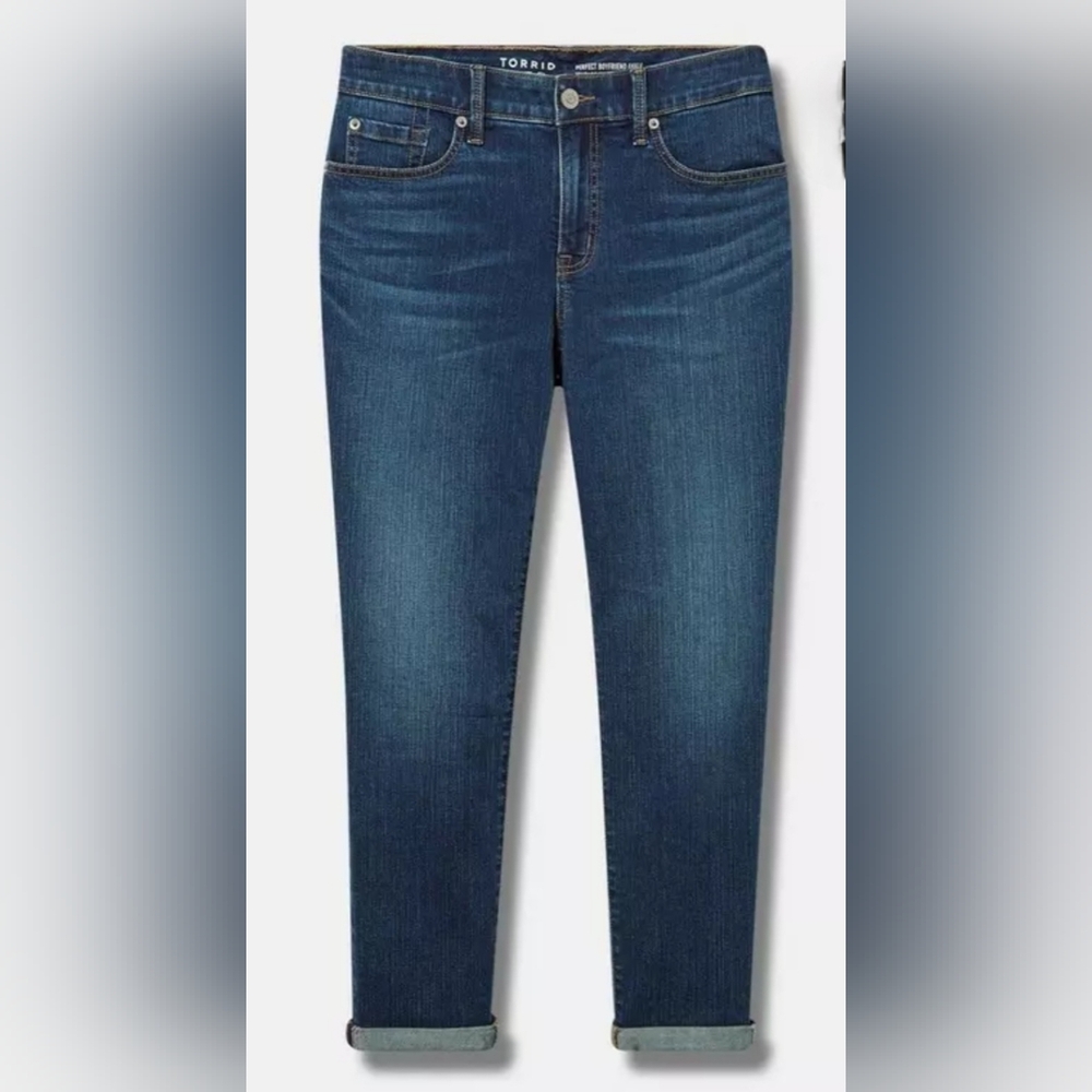 Torrid Boyfriend Dark Denim Jeans, EUC - Picture 7 of 7
